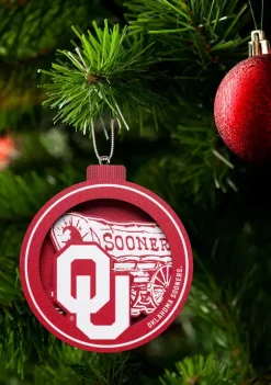 Wholesale 🌟 NCAA Oklahoma Sooners 3D Logo Series Ornaments by You The Fan 🔔 -You The Fan Sales Belk 1010