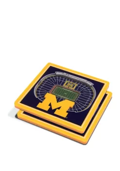 Hot Sale 😀 NCAA Michigan Wolverines 3D Stadium Views Coaster Set - Michigan Stadium by You The Fan 👏