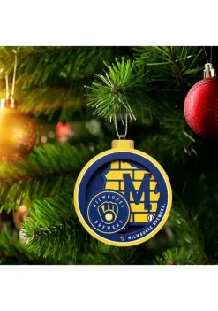 Budget 🧨 MLB Milwaukee Brewers 3D Logo Series Ornaments by You The Fan 🌟 -You The Fan Sales Belk 1365