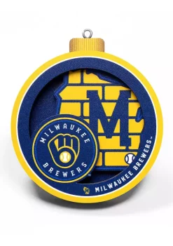 Budget 🧨 MLB Milwaukee Brewers 3D Logo Series Ornaments by You The Fan 🌟 -You The Fan Sales Belk 1366