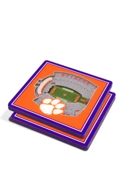 Best Pirce 👍 NCAA Clemson Tigers 3D Stadium Views Coaster Set - Memorial Stadium by You The Fan 🛒 -You The Fan Sales Belk 1399