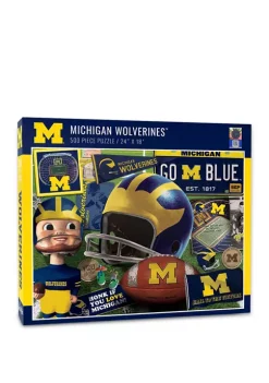Discount 🔥 NCAA Michigan Wolverines Retro Series Puzzle - 500 Pieces by You The Fan 🔔 -You The Fan Sales Belk 1556