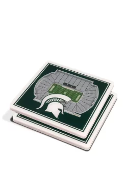 Budget 😀 NCAA Michigan State Spartans 3D StadiumViews Set of 2 Coasters Set - Spartan Stadium by You The Fan 🔔 -You The Fan Sales Belk 1600