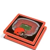 Brand new 😉 NFL Cleveland Browns 3D StadiumViews Set of 2 Coasters - FirstEnergy Stadium by You The Fan 😀 -You The Fan Sales Belk 1622