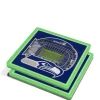 Best deal ❤️ Set of 2 NFL Seattle Seahawks 3D Stadium Views Coaster Set by You The Fan 💯 -You The Fan Sales Belk 1633