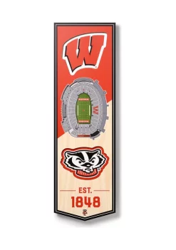 Hot Sale ❤️ NCAA Wisconsin Badgers 3D Stadium Banner-6x19 by You The Fan ⌛