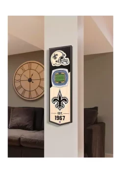 New ❤️ NFL New Orleans Saints 3D Stadium Banner-6x19 by You The Fan 💯 -You The Fan Sales Belk 1956