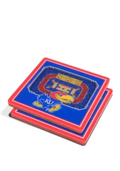 New ⭐ NCAA Kansas Jayhawks 3D Stadium Views Coaster Set - Allen Fieldhouse by You The Fan ✨ -You The Fan Sales Belk 2211