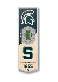 Coupon 🎁 NCAA Michigan State Spartans FB 3D Stadium Banner-6x19 by You The Fan ✨ -You The Fan Sales Belk 2285