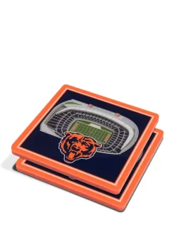 Discount 💯 NFL Chicago Bears 3D StadiumViews Set of 2 Coasters - Soldier Field by You The Fan 🥰 -You The Fan Sales Belk 2330