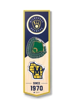 Outlet 🔥 MLB Milwaukee Brewers 3D Stadium Banner-6x19 by You The Fan ⌛ -You The Fan Sales Belk 2392