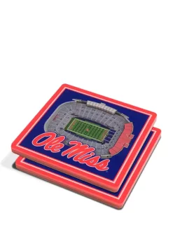 Coupon 😀 NCAA Mississippi Rebels 3D StadiumViews 2 Pack Coaster Set - Vaught Hemingway Stadium by You The Fan 😀 -You The Fan Sales Belk 2399