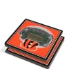 Wholesale 💯 NFL Cincinnati Bengals 3D StadiumViews 2-Pack Coaster Set - Paul Brown Stadium by You The Fan ⭐ -You The Fan Sales Belk 2403