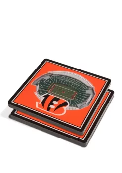 Wholesale 💯 NFL Cincinnati Bengals 3D StadiumViews 2-Pack Coaster Set - Paul Brown Stadium by You The Fan ⭐ -You The Fan Sales Belk 2405