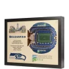 Deals 🔥 NFL Seattle Seahawks 25 Layer StadiumViews 3D Wall Art - CenturyLink Field by You The Fan 😍 -You The Fan Sales Belk 2565
