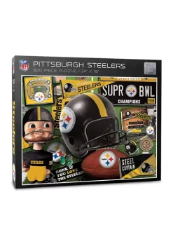 New 🥰 Pittsburgh Steelers Retro Series Puzzle - 500 Pieces by You The Fan ⭐ -You The Fan Sales Belk 267