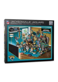 Budget 🌟 NFL Jacksonville Jaguars Purebred Fans 500-Piece Puzzle-"A Real Nailbiter" by You The Fan 😀 -You The Fan Sales Belk 2672
