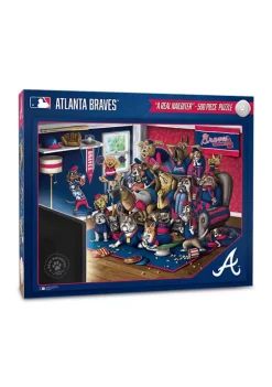 Best Sale 🛒 MLB Atlanta Braves Purebred Fans 500 Piece Puzzle - "A Real Nailbiter" by You The Fan 👏