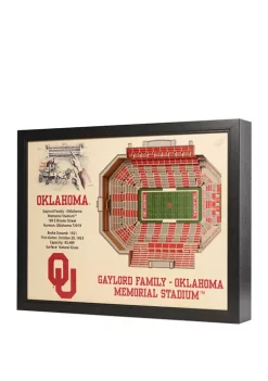 Coupon 😍 NCAA Oklahoma Sooners 25-Layer StadiumViews 3D Wall Art - Gaylord Family Oklahoma Memorial Stadium by You The Fan 😉