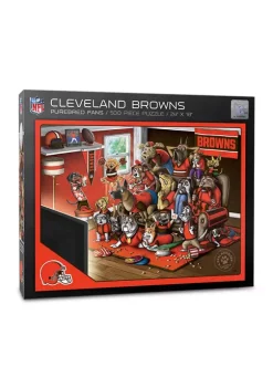 New 🤩 NFL Cleveland Browns Purebred Fans 500-Piece Puzzle-"A Real Nailbiter" by You The Fan ⭐ -You The Fan Sales Belk 3629