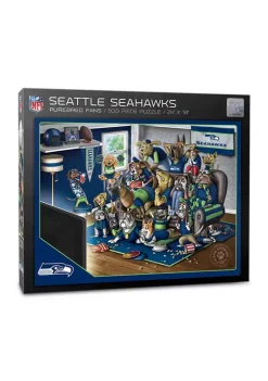 Discount 👏 NFL Seattle Seahawks Purebred Fans 500 Piece Puzzle-"A Real Nailbiter" by You The Fan ⭐ -You The Fan Sales Belk 4196