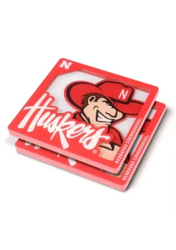 New 🔔 NCAA Nebraska Cornhuskers 3D Logo Series Coasters by You The Fan 🎁 -You The Fan Sales Belk 5298