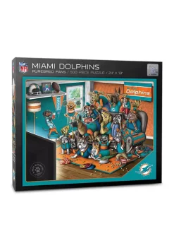 New β NFL Miami Dolphins Purebred Fans 500-Piece Puzzle-"A Real Nailbiter" by You The Fan π